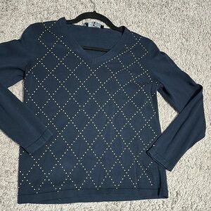 Elegant Black Studded Women's Top